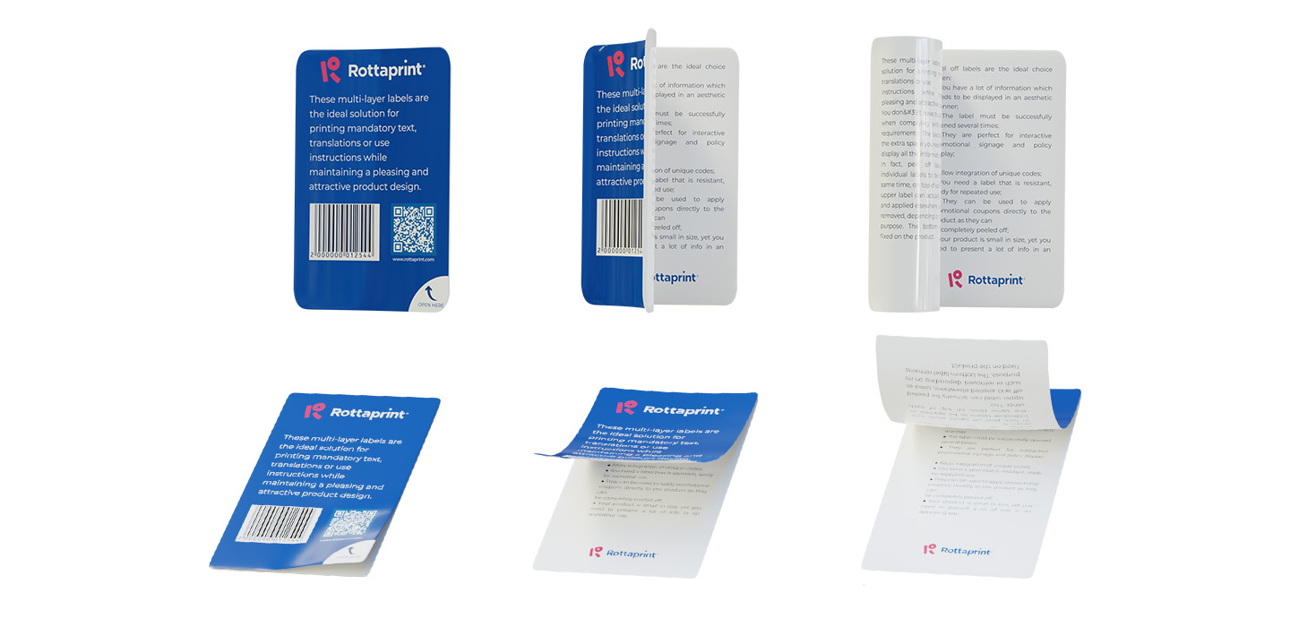 Többoldalas címke | Peel off labels | Multi-page label | Rottaprint Többoldalas címke | Peel off labels | Multi-page label | Rottaprint
